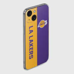 Чехол для iPhone 15 силиконовый с защитой камеры LA Lakers - фото 2
