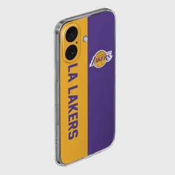 Чехол для iPhone 16 силиконовый с защитой камеры LA Lakers - фото 2