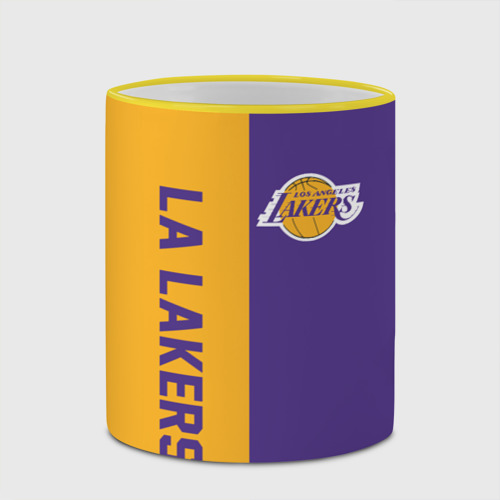 Кружка с полной запечаткой LA Lakers, цвет Кант желтый - фото 4