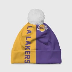 Шапка 3D c помпоном LA Lakers