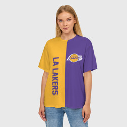 Женская футболка oversize 3D LA Lakers - фото 2