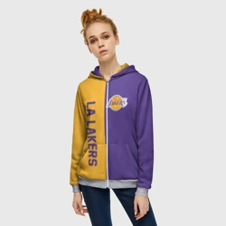 Женская толстовка 3D на молнии LA Lakers - фото 2