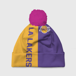 Шапка 3D c помпоном LA Lakers