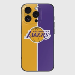 Чехол для iPhone 16 Pro силиконовый с защитой камеры LA Lakers