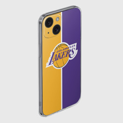 Чехол для iPhone 15 силиконовый с защитой камеры LA Lakers - фото 2
