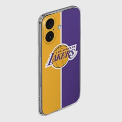Чехол для iPhone 16 силиконовый с защитой камеры LA Lakers - фото 2