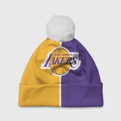 Шапка 3D c помпоном LA Lakers