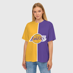 Женская футболка oversize 3D LA Lakers - фото 2