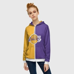 Женская толстовка 3D на молнии LA Lakers - фото 2