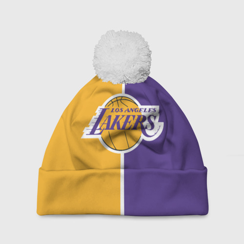 Шапка 3D c помпоном LA Lakers, цвет 3D печать