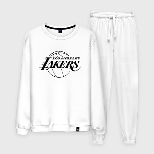 Мужской костюм хлопок LA Lakers black logo, цвет белый