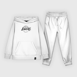 Детский костюм с толстовкой хлопок LA Lakers black logo