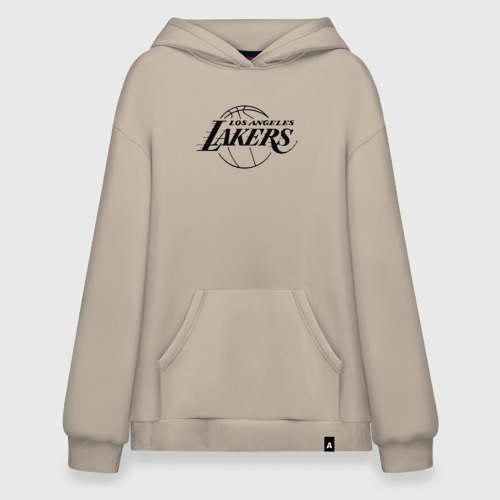 Худи SuperOversize хлопок LA Lakers black logo, цвет миндальный