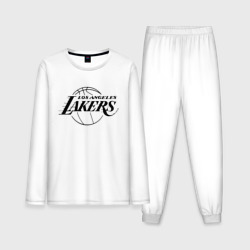 Мужская пижама с лонгсливом хлопок LA Lakers black logo