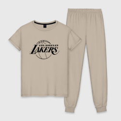 Женская пижама хлопок LA Lakers black logo