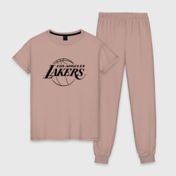 Женская пижама хлопок LA Lakers black logo