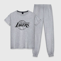 Женская пижама хлопок LA Lakers black logo