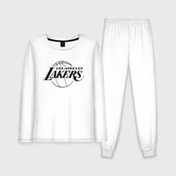 Женская пижама с лонгсливом хлопок LA Lakers black logo