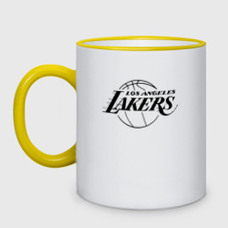 Кружка двухцветная LA Lakers black logo