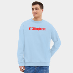 Мужской свитшот oversize без начеса хлопок Limp Bizkit logo emblem - фото 2