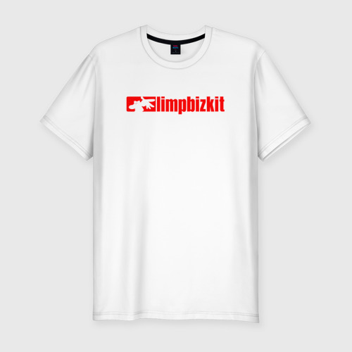 Мужская футболка хлопок Slim Limp Bizkit logo emblem, цвет белый