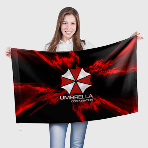 Флаг с принтом Umbrella Corp, вид спереди №1