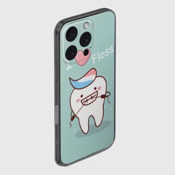 Чехол для iPhone 16 Pro силиконовый с защитой камеры Tooth - Зубная нить - фото 2