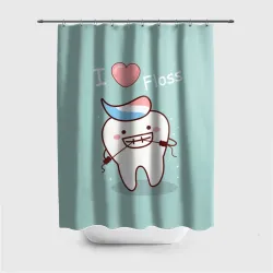 Штора 3D для ванной Tooth - Зубная нить