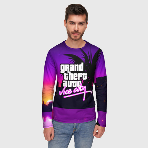 Мужской лонгслив 3D GTA:Vice city, цвет 3D печать - фото 3