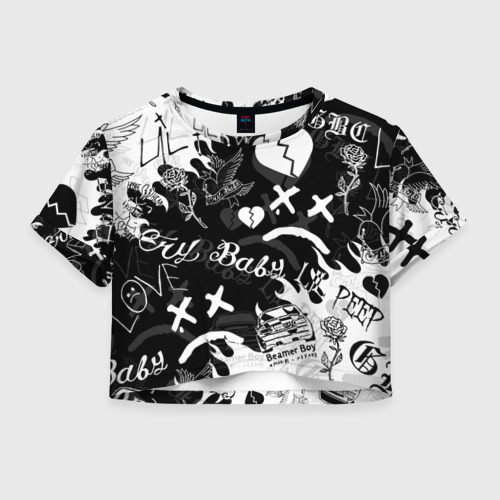 Женская футболка Crop-top 3D LIL PEEP, цвет 3D печать