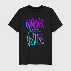 Мужская футболка хлопок Slim Grove street 4 life neon graffiti
