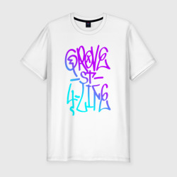 Мужская футболка хлопок Slim Grove street 4 life neon graffiti