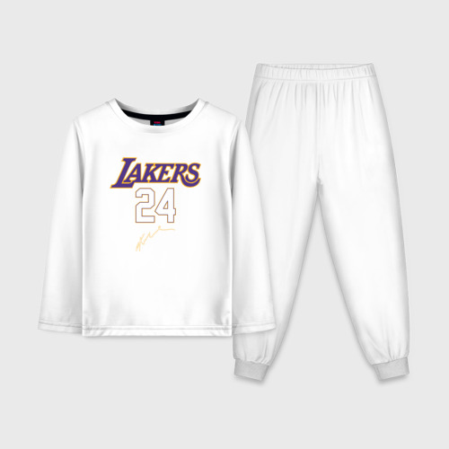 Детская пижама с лонгсливом хлопок с принтом LA Lakers, вид спереди #2