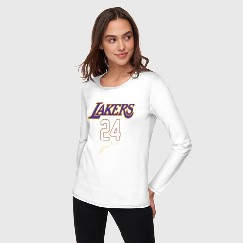Женский лонгслив хлопок LA Lakers, цвет белый - фото 3