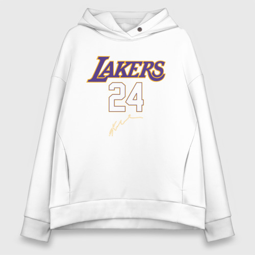 Женское худи Oversize хлопок с принтом LA Lakers, вид спереди #2