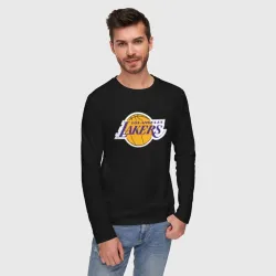 Мужской лонгслив хлопок LA Lakers +спина Лейкерс - фото 2