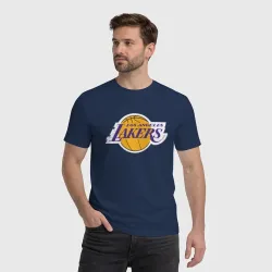 Мужская футболка хлопок LA Lakers +спина Лейкерс - фото 2