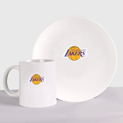 Набор: тарелка + кружка LA Lakers +спина Лейкерс