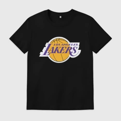Мужская футболка хлопок LA Lakers +спина Лейкерс