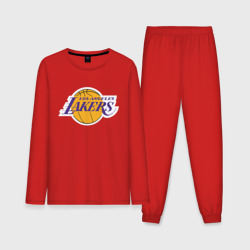 Мужская пижама с лонгсливом хлопок LA Lakers +спина Лейкерс
