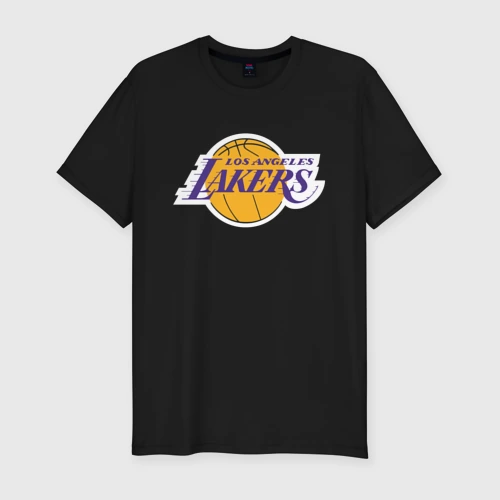 Мужская футболка хлопок Slim LA Lakers +спина Лейкерс