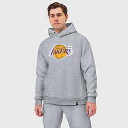 Мужской костюм oversize хлопок LA Lakers +спина Лейкерс - фото 2