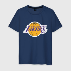 Мужская футболка хлопок LA Lakers +спина Лейкерс