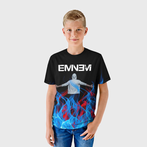Детская футболка 3D с принтом EMINEM, фото на моделе #1