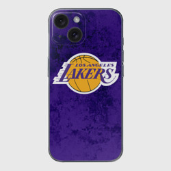 Чехол для iPhone 15 силиконовый с защитой камеры LA Lakers