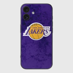 Чехол для iPhone 16 силиконовый с защитой камеры LA Lakers