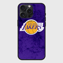Чехол силиконовый для Apple iPhone 15 Pro Мax матовый LA Lakers