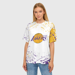 Женская футболка oversize 3D LA Lakers - фото 2