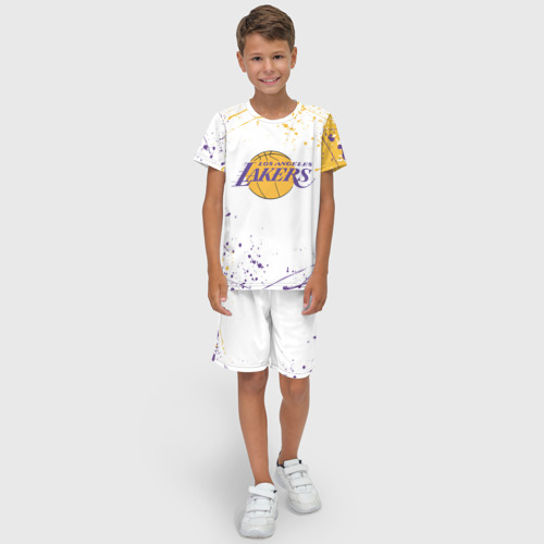 Детский костюм с шортами 3D LA Lakers, цвет 3D печать - фото 3