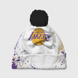 Шапка 3D c помпоном LA Lakers